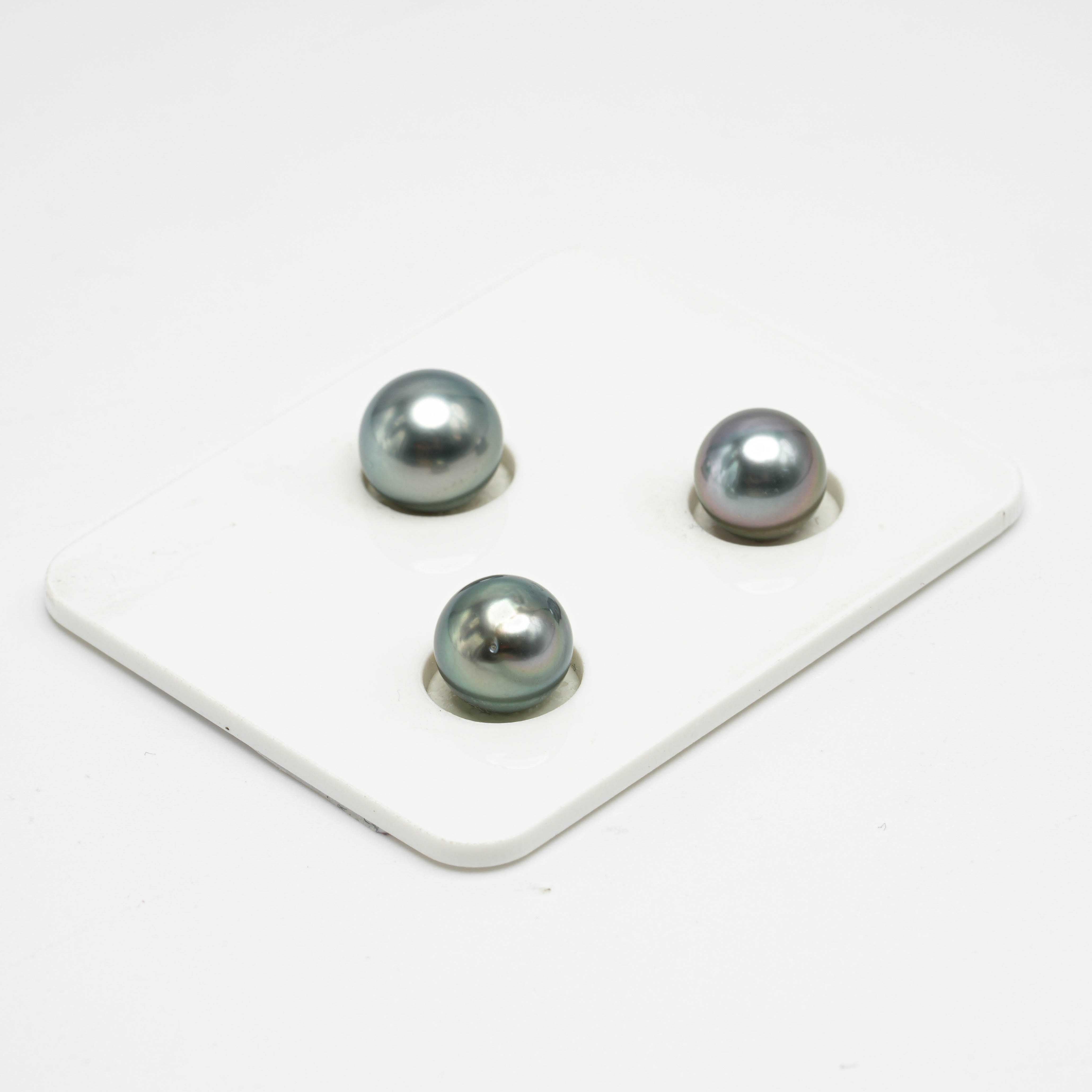 3pcs Mix 9mm - SB Short TOP/AAA Quality Tahitian Pearl Trio Set ER1168