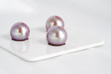 Shinny Purple Trio Set - Semi-Round 11-12mm AAA quality Edison Pearl - Loose Pearl jewelry wholesale