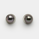 2pcs "High Luster" Green Cherry 10.2-10.5mm - RSR AAA/TOP Quality Tahitian Pearl Pair ER1195 A86
