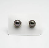 2pcs "High Luster" Green Cherry 10.2-10.5mm - RSR AAA/TOP Quality Tahitian Pearl Pair ER1195 A86