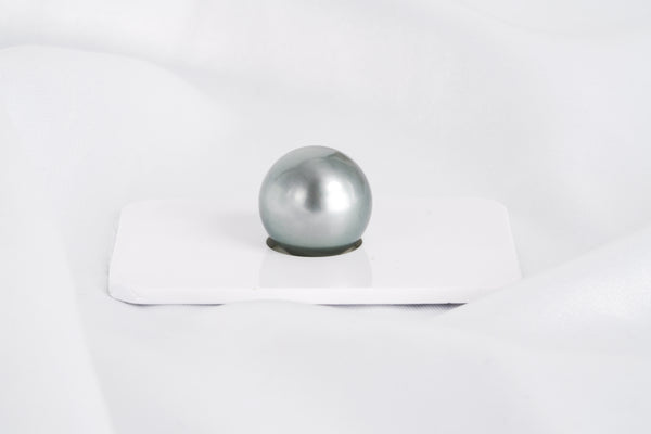 Blue Grey Single Pearl - Semi-Round 14.2mm TOP/AAA quality Tahitian Pearl - Loose Pearl jewelry wholesale