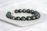 18pcs "Greenie" Peacock Bracelet - Circle 8-10mm AAA/AA quality Tahitian Pearl - Loose Pearl jewelry wholesale