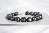 18pcs "Greenie" Peacock Bracelet - Circle 8-10mm AAA/AA quality Tahitian Pearl - Loose Pearl jewelry wholesale