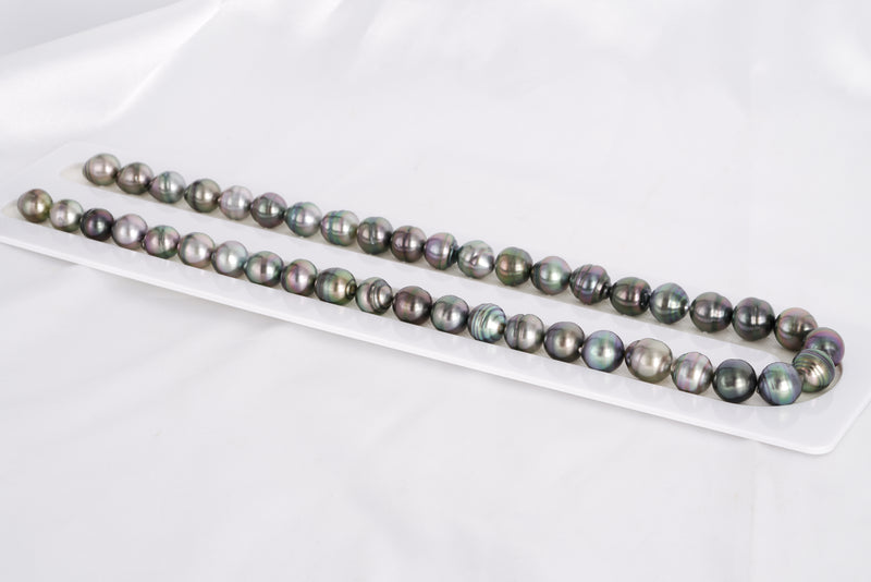 43pcs "Destiny" Green Mix Necklace - Circle 8-10mm AAA quality Tahitian Pearl - Loose Pearl jewelry wholesale