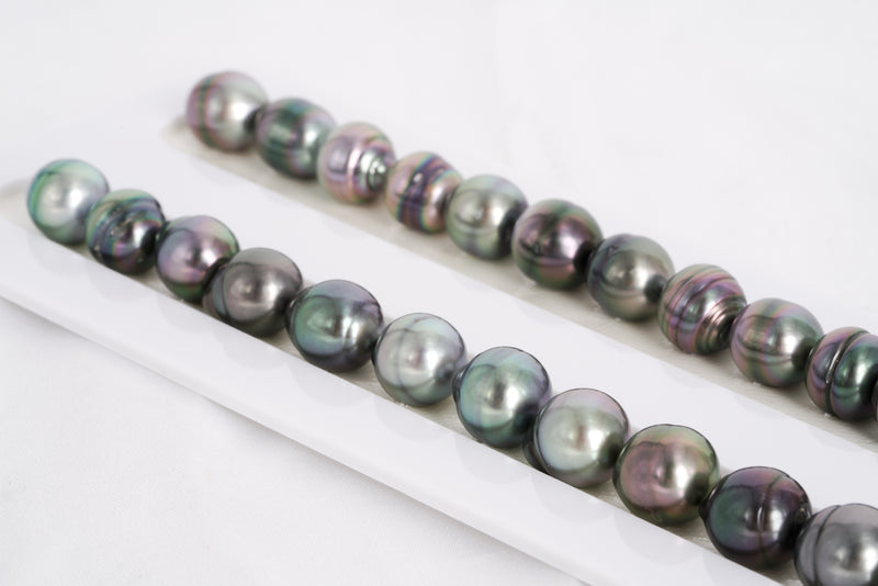40pcs "Eterna" Multi Color Necklace - Circle 8-10mm AAA quality Tahitian Pearl - Loose Pearl jewelry wholesale