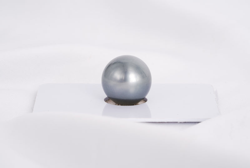 Blue Grey Single Pearl - Semi-Round 14mm TOP/AAA quality Tahitian Pearl - Loose Pearl jewelry wholesale