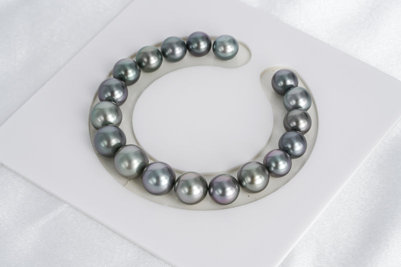 18pcs "Berries" Blue Green Bracelet - Round 8-10mm AAA/AA quality Tahitian Pearl - Loose Pearl jewelry wholesale