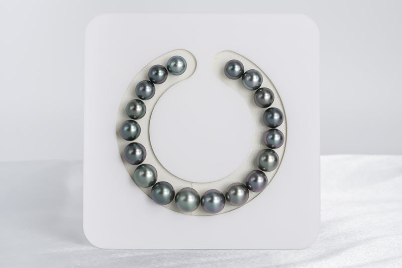 18pcs "Berries" Blue Green Bracelet - Round 8-10mm AAA/AA quality Tahitian Pearl - Loose Pearl jewelry wholesale