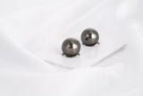 Dark Matched Pair - Round 11mm AAA quality Tahitian Pearl - Loose Pearl jewelry wholesale