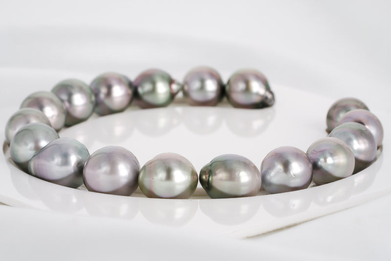 17pcs "Childhood" Grey Cherry Bracelet - Semi-Baroque 10mm AAA quality Tahitian Pearl - Loose Pearl jewelry wholesale