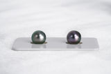 Purple & Blue Green Shinny Pair - Round 8mm AAA quality Tahitian Pearl - Loose Pearl jewelry wholesale