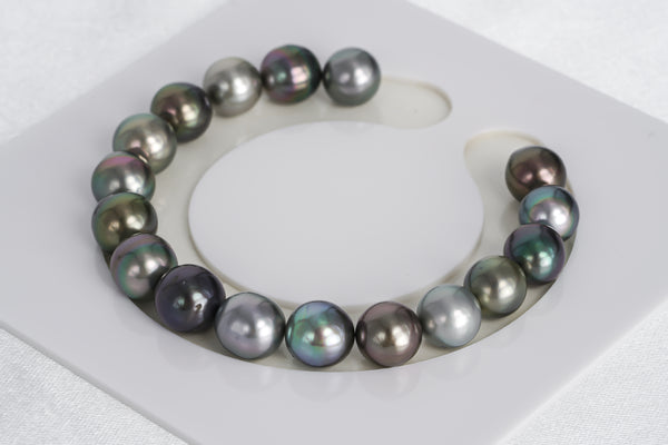 17pcs "O.N" Multi Bracelet - Near-Round 9mm AAA/AA quality Tahitian Pearl - Loose Pearl jewelry wholesale