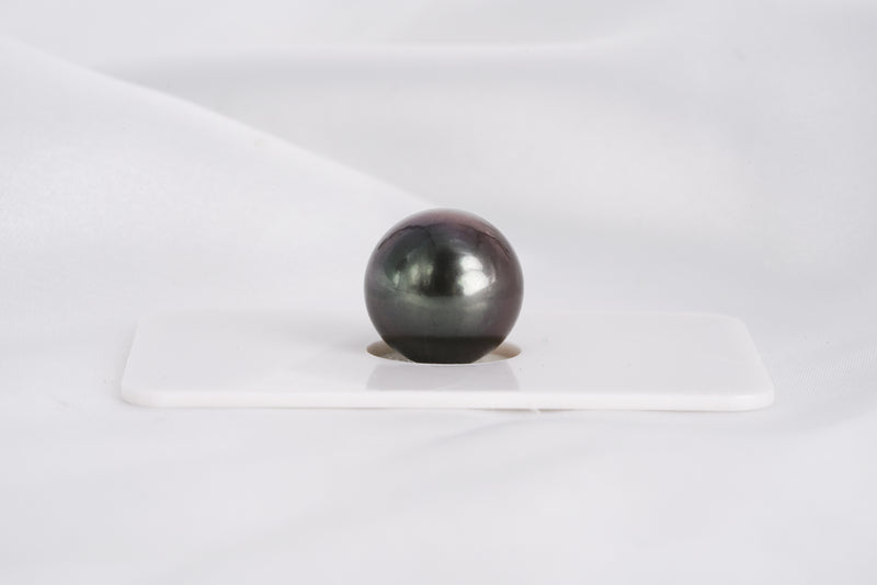 Dark Single Pearl - Round 12.6mm AAA/AA quality Tahitian Pearl - Loose Pearl jewelry wholesale