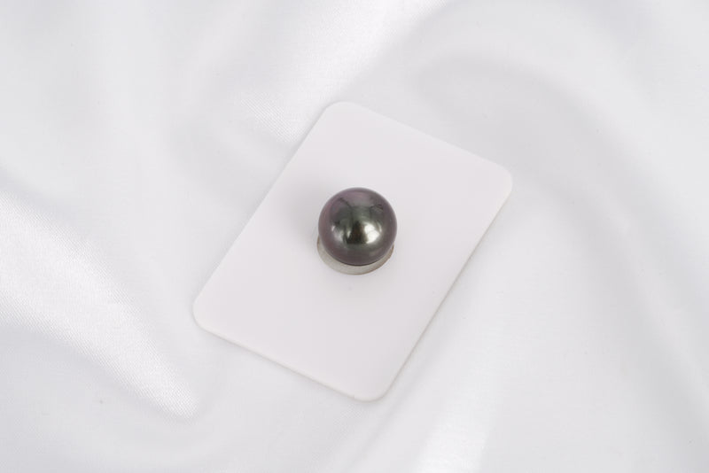 Dark Single Pearl - Round 12.6mm AAA/AA quality Tahitian Pearl - Loose Pearl jewelry wholesale