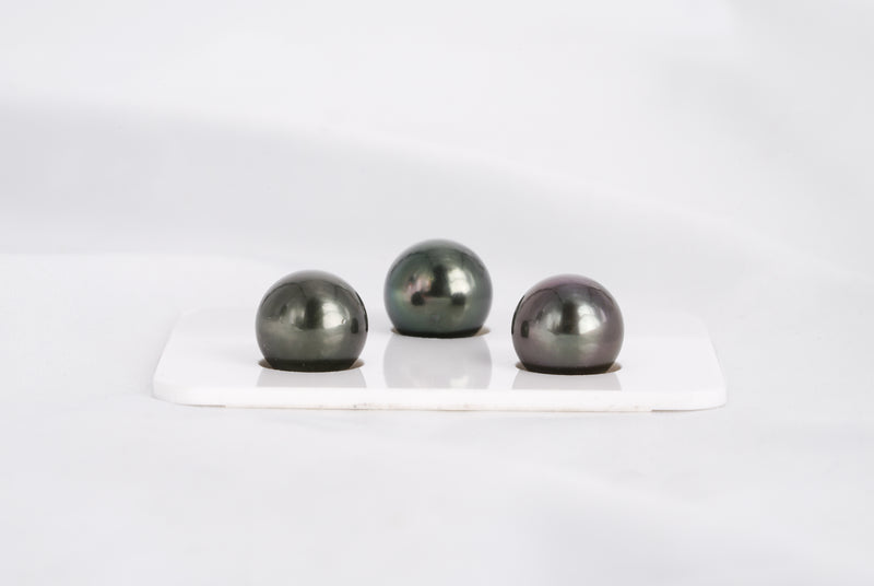 Dark Trio Set - R/SR 11mm AAA/AA quality Tahitian Pearl - Loose Pearl jewelry wholesale