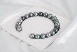 21pcs "Jumping Blue I" Blue Mix Bracelet - SR/NR 9-10mm AAA/AA quality Tahitian Pearl - Loose Pearl jewelry wholesale