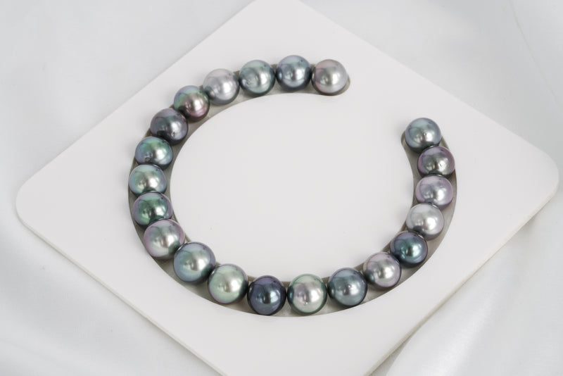 21pcs "Jumping Blue I" Blue Mix Bracelet - SR/NR 9-10mm AAA/AA quality Tahitian Pearl - Loose Pearl jewelry wholesale