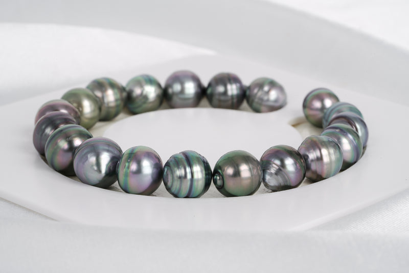 19pcs Blue Mix Bracelet - Circle 8-10mm AAA/AA quality Tahitian Pearl - Loose Pearl jewelry wholesale
