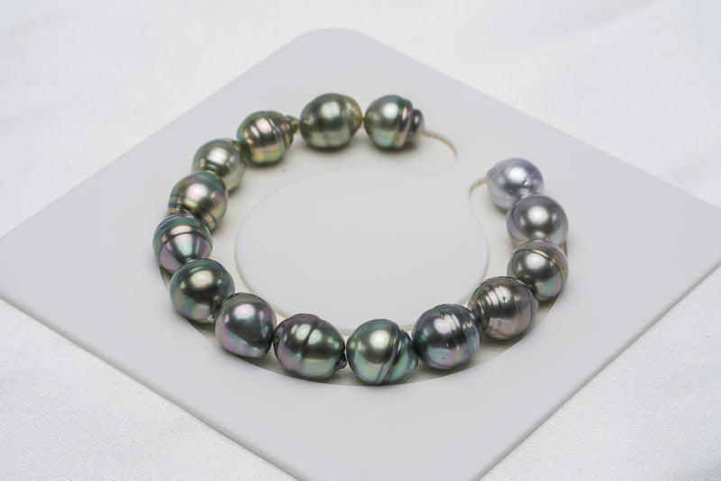15pcs "Special" Pastel Bracelet - Semi-Baroque/Circle 9-10mm AAA/AA quality Tahitian Pearl - Loose Pearl jewelry wholesale