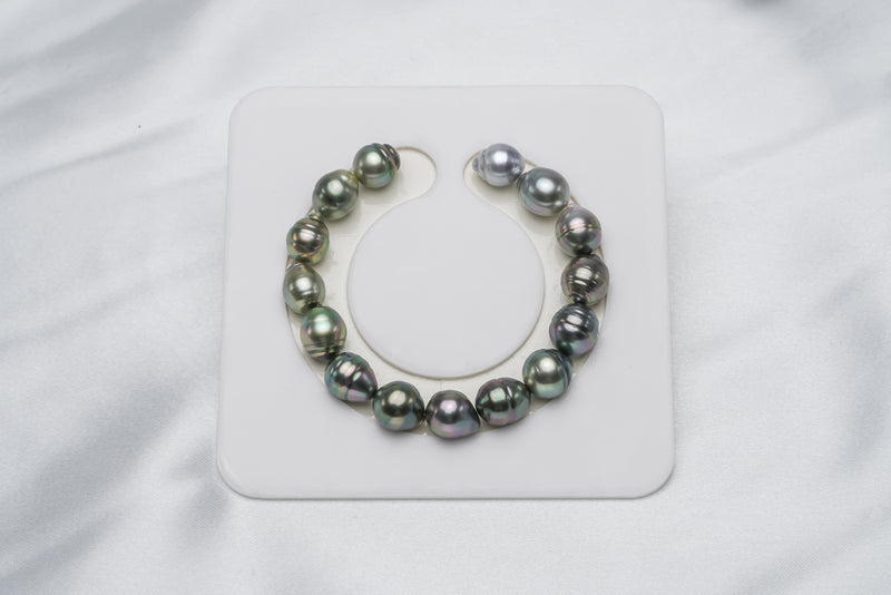 15pcs "Special" Pastel Bracelet - Semi-Baroque/Circle 9-10mm AAA/AA quality Tahitian Pearl - Loose Pearl jewelry wholesale