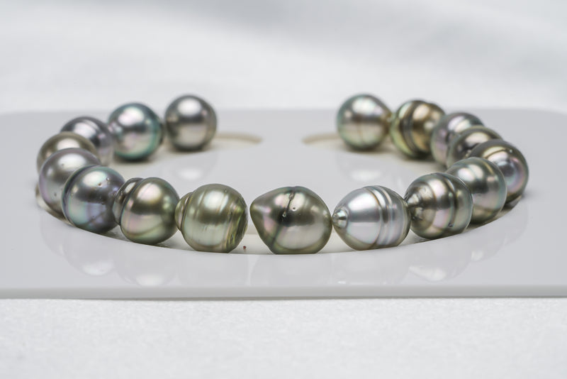 17pcs "Gold Ribbon" Golden Pastel Bracelet - Circle 9mm AAA/AA quality Tahitian Pearl - Loose Pearl jewelry wholesale