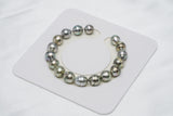 17pcs "Gold Ribbon" Golden Pastel Bracelet - Circle 9mm AAA/AA quality Tahitian Pearl - Loose Pearl jewelry wholesale