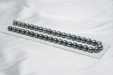 39pcs "Originals" Green Mix Necklace - Round/Semi-Round 11mm AAA/AA/A quality Tahitian Pearl - Loose Pearl jewelry wholesale