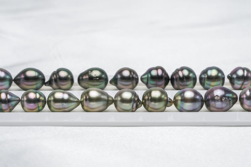 38pcs "Bell" Dark Mix Necklace - Semi-Baroque/Circle 8-10mm AAA/AA quality Tahitian Pearl - Loose Pearl jewelry wholesale