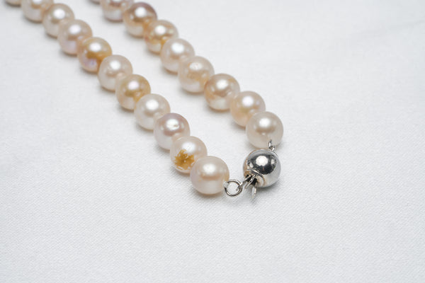 44pcs Fresh Water Pearl Necklace - Near-Round 7-8mm A quality - Loose Pearl jewelry wholesale