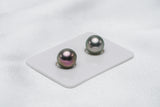 Cherry Light Green Pair - Near-Round 10mm AAA quality Tahitian Pearl - Loose Pearl jewelry wholesale
