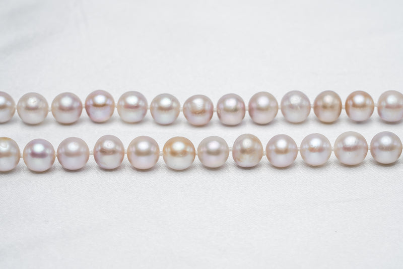 55pcs Fresh Water Pearl Necklace - Near-Round 7-8mm A quality - Loose Pearl jewelry wholesale