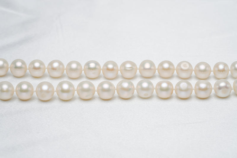 52pcs Fresh Water Pearl Necklace - Near-Round/Semi-Round 7-8mm A quality - Loose Pearl jewelry wholesale