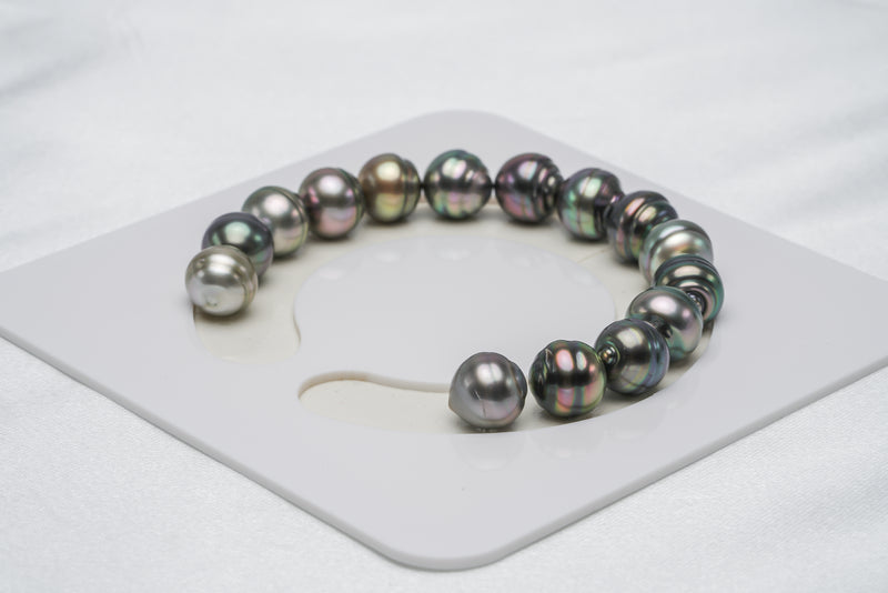15pcs "Tell" Multi Bracelet - Circle 10mm AAA quality Tahitian Pearl - Loose Pearl jewelry wholesale