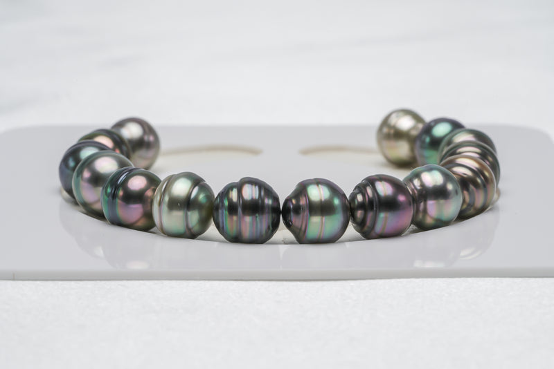 15pcs "Tell" Multi Bracelet - Circle 10mm AAA quality Tahitian Pearl - Loose Pearl jewelry wholesale