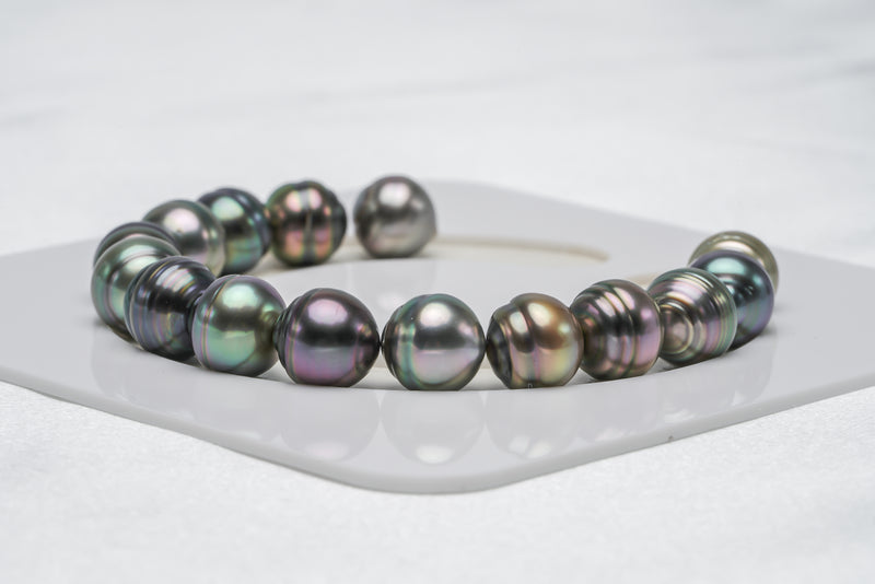 15pcs "Tell" Multi Bracelet - Circle 10mm AAA quality Tahitian Pearl - Loose Pearl jewelry wholesale