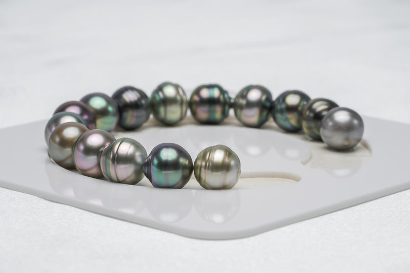 15pcs "Tell" Multi Bracelet - Circle 10mm AAA quality Tahitian Pearl - Loose Pearl jewelry wholesale