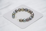 15pcs "Big Hat" Pastel Multi Bracelet - Semi-Baroque 9mm AAA/TOP quality Tahitian Pearl - Loose Pearl jewelry wholesale
