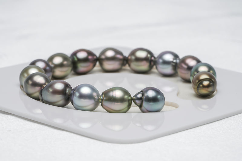 15pcs "Big Hat" Pastel Multi Bracelet - Semi-Baroque 9mm AAA/TOP quality Tahitian Pearl - Loose Pearl jewelry wholesale