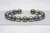 18pcs "Rides" Multi Bracelet - Circle 9mm AAA/AA quality Tahitian Pearl - Loose Pearl jewelry wholesale
