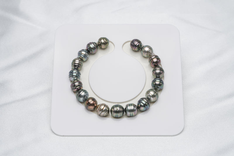 18pcs "Rides" Multi Bracelet - Circle 9mm AAA/AA quality Tahitian Pearl - Loose Pearl jewelry wholesale