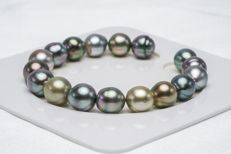 17pcs "Once" Multi Bracelet - Semi-Baroque 10mm AAA quality Tahitian Pearl - Loose Pearl jewelry wholesale