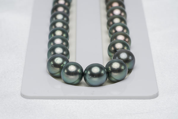 44pcs "2 Side" Green Faded To Cherry Necklace - Round/Semi-Round 9-10mm AAA/AA quality Tahitian Pearl - Loose Pearl jewelry wholesale