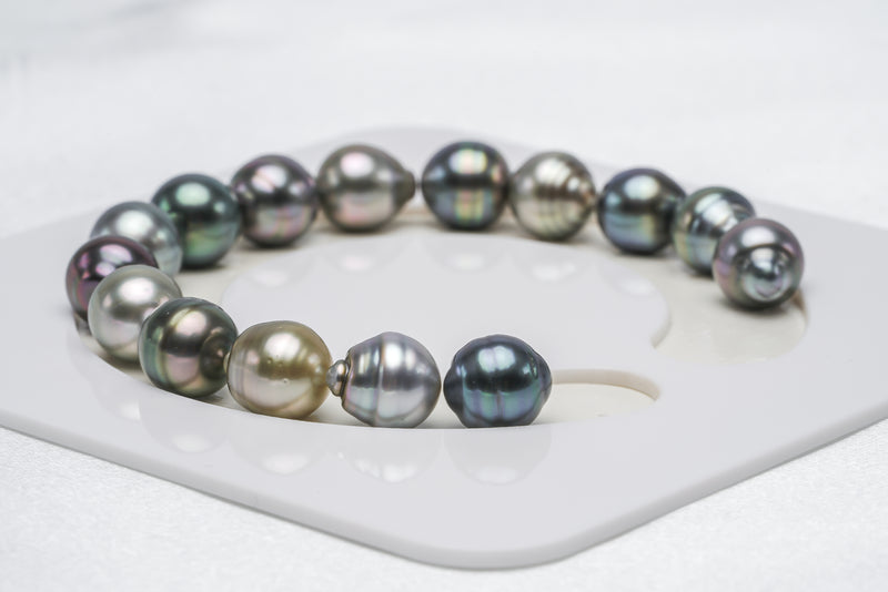 15pcs "Boat" Multi Bracelet - Circle 9mm AAA/AA quality Tahitian Pearl - Loose Pearl jewelry wholesale