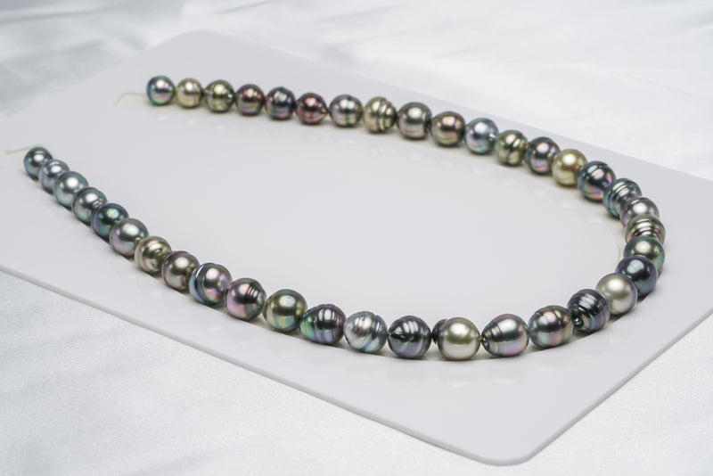39pcs "Colorful Circle" Multi Necklace - Circle 8-11mm AAA/AA quality Tahitian Pearl - Loose Pearl jewelry wholesale