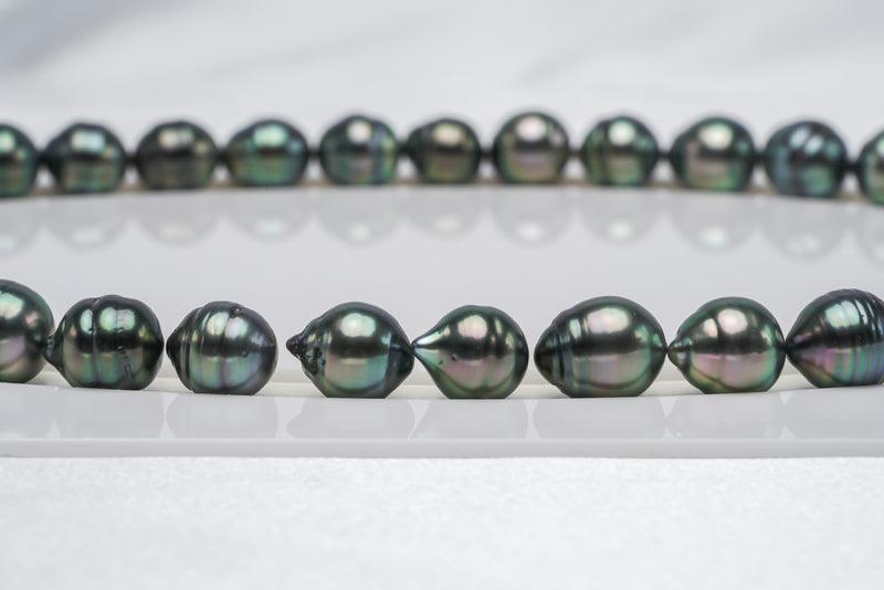 39pcs "Geneve" Green Necklace - Circle 8-11mm AAA/AA quality Tahitian Pearl - Loose Pearl jewelry wholesale