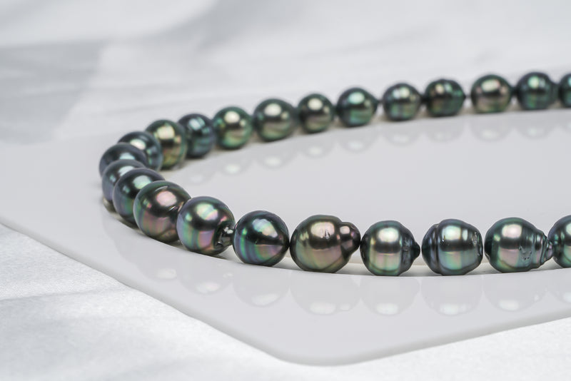 39pcs "Geneve" Green Necklace - Circle 8-11mm AAA/AA quality Tahitian Pearl - Loose Pearl jewelry wholesale