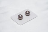 Rosy Matched Pair - Semi-Round 10.7mm AA quality Tahitian Pearl - Loose Pearl jewelry wholesale