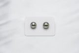 Green Pair - Semi-Round 10mm AA/A quality Tahitian Pearl - Loose Pearl jewelry wholesale