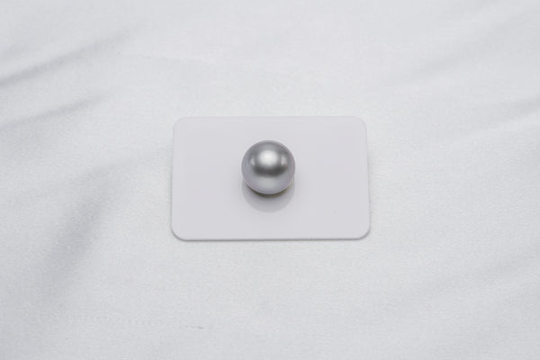 Grey Single Pearl - Round 13.7mm AAA quality Tahitian Pearl - Loose Pearl jewelry wholesale