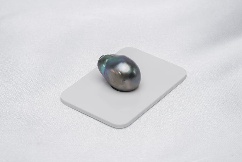 Grey Single Pearl - Semi-Baroque 14.4mm AA quality Tahitian Pearl - Loose Pearl jewelry wholesale